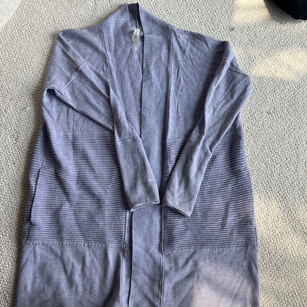 Lululemon Wrap Sweater in soft lilac color